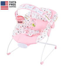 Baby Bouncer, Infants Bouncy Seat with Music and Vibrations,Baby Rocker with Han