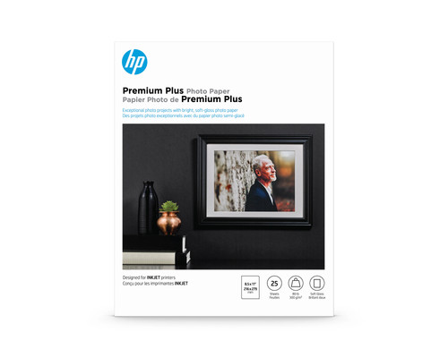 Papier fotograficzny Hp Premium Plus 80 funtów. Miękki połysk 8-1/2 x 11 25 arkuszy/opakowanie CR671A - Zdjęcie 2 z 2