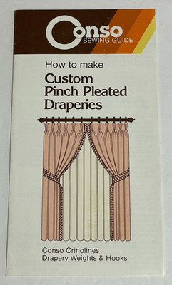 Vintage 1982 Conso Sewing Guide Pamphlet for Pinch Pleated Draperies
