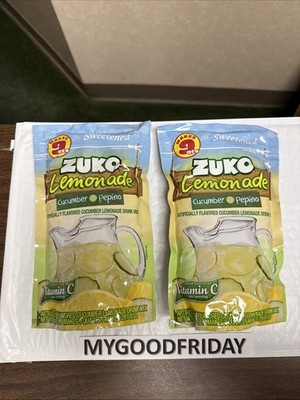 ZUKO Cucumber Pepino Sweetened 2 Packs 825 Gram Lemonade Drink Mix Exp:12/8/2027
