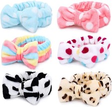 Spa Soft Coral Fleece Bow-Style Headbands for Makeup, Face Washing,