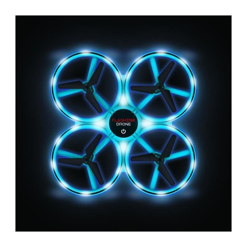 FLASHING DRONE Flybotic avec LED lumineuses et double télécommande intuitive