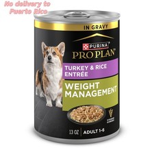 (12-Pack) Purina Pro Plan Weight Management Turkey&Rice Wet Dog Food,13 oz Cans 4.99 per gallon