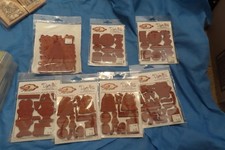 DARCIES CLING MOUNTED RUBBER STAMP SET JCS165/166/167/186 CHRISTMAS IN DOTS  