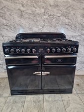 AGA RANGEMASTER MASTERCHEF 110CM RANGE COOKER DUAL FUEL IN BLACK AND CHROME 