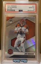 2021 Panini Mosaic Joe Burrow Cincinnati Bengals #47 Silver Prizm PSA 10
