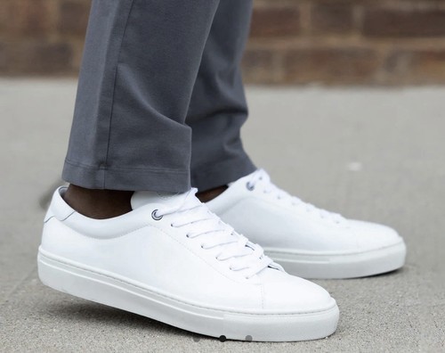 Good man brand Leather sneaker White Mens Sz 14 $228 Retail NIB - Picture 3 of 7