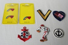 Vintage NEW Lot of 8 Assorted Sewing Appliques, Patches, Iron-On, Sewing