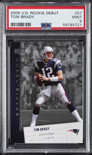 2006 UPPER DECK ROOKIE DEBUT #57 TOM BRADY PSA 9
