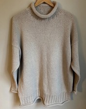 Eggplant Womens Sweater Hand Loomed Made In USA 100% Recycled Cotton Sustainable