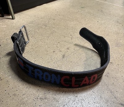 Black Leather Weight Lifting Belt Vintage, Size Medium (28-36) Used