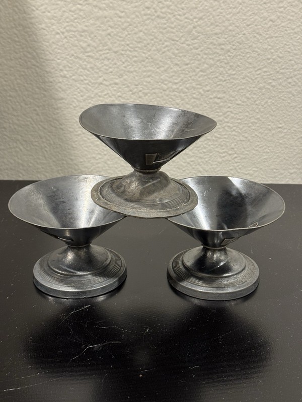 3 ANTIQUE 1915 VORTEX METAL SODA FOUNTAIN ICE CREAM DIXIE PAPER CONE HOLDERS