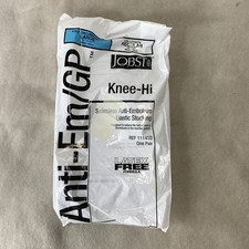 Jobst Knee Hi Elastic White Stockings Pair Anti Embolism Large 111410 Seamless