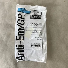 Jobst Knee Hi Elastic White Stockings Pair Anti Embolism Large 111410 Seamless