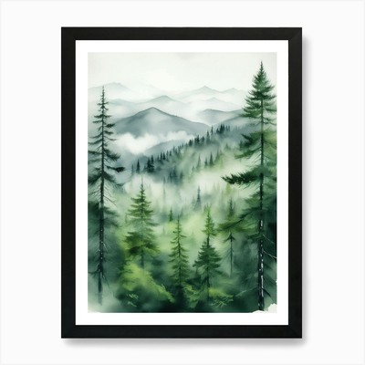 Appalachen Berge Nebelige Kiefer Tr Gerahmtes Wandbild Poster Leinwanddruck Bild