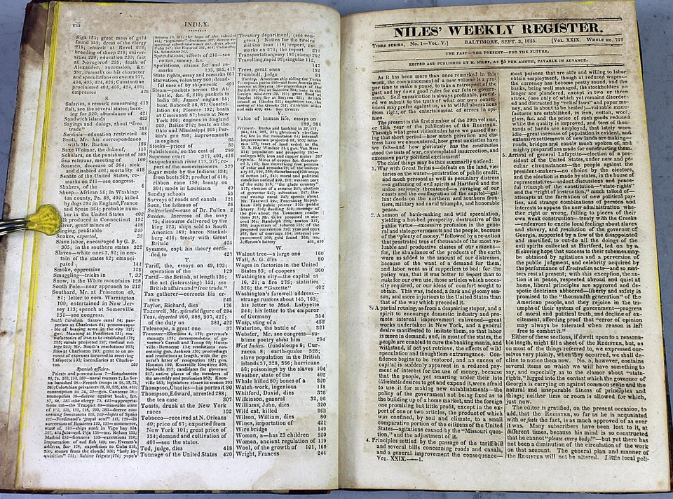 Niles' Weekly Register Vol 5 J.J. Brice 1825-1826 Illustrated Historical - Image 3 of 4