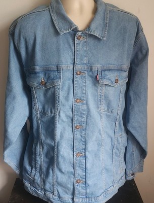 Levis Strauss Mens Denim Trucker Jacket Light Blue 72334 4XL NWOT XXXXL