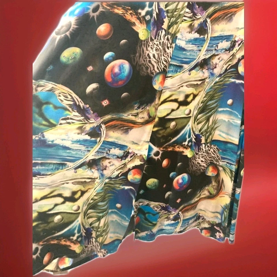 ART TO WEAR...THE EXQUISITE SKULLZ LONDON ITALIAN VISCOSE DUSTER COAT OS - Image 3 of 4