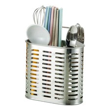 Stainless Steel Hanging 2 Compartments Mesh Utensil Drying Rack/Chopsticks/Sp...