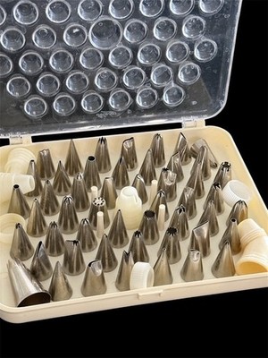 Vintage Wilton Cake Decorating Kit Piping 50 Tips Ateco Case 783 Extras Assortme