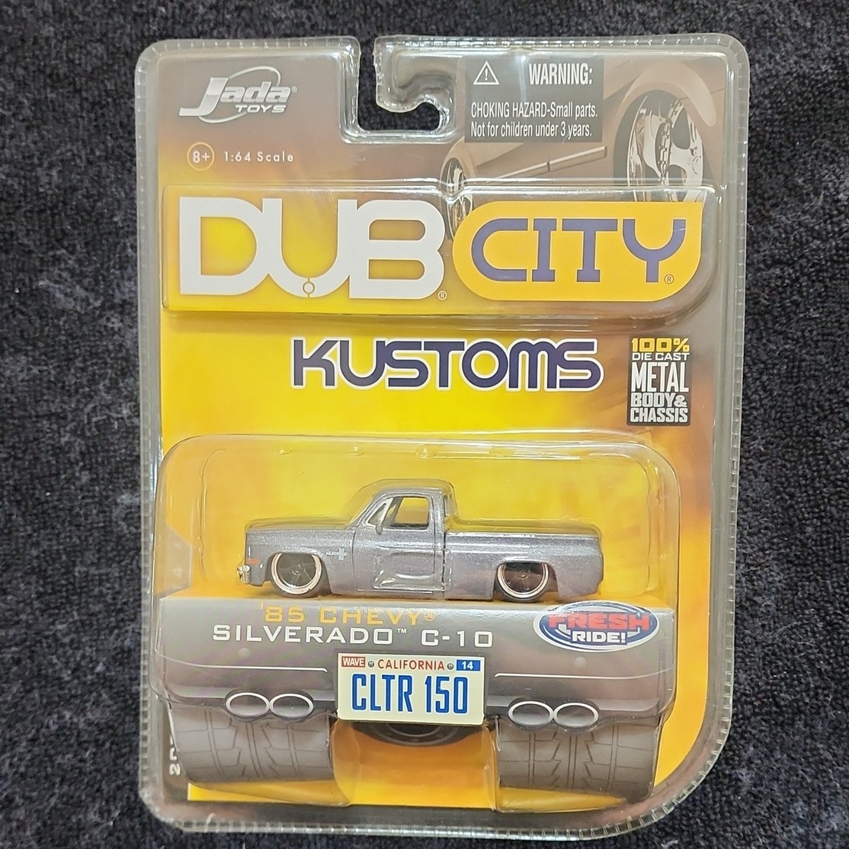 Jada Toys Dub City Kustoms '85 Chevrolet Silverado C-10 Gray 1:64