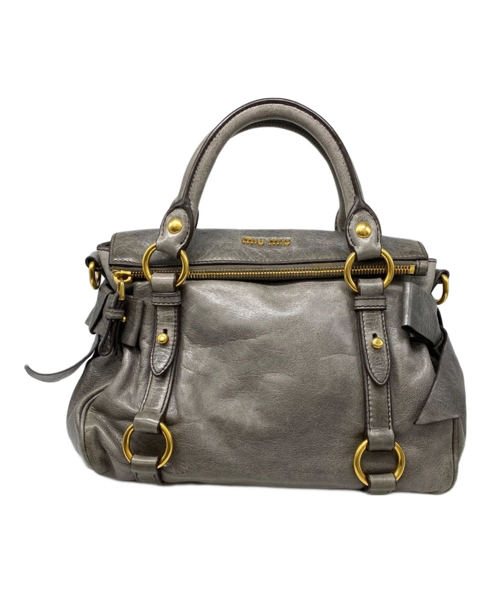 Gray Miu Miu Leather Exterior Bags & Handbags for Women for sale