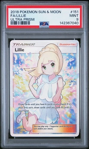 2018 POKEMON SUN & MOON ULTRA PRISM #151 FULL ART/LILLIE PSA 9