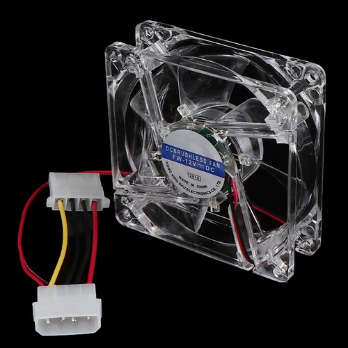 8025 8cm LED Light Fan Computer Case Fan Transparent Case Cooling Fan - Afbeelding 6 van 10