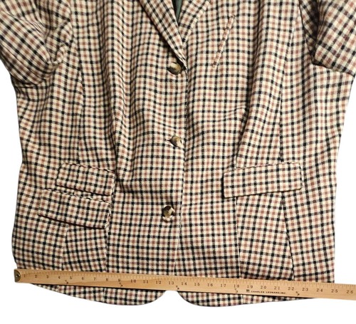 Vtg Liz Claiborne New York Glen Plaid Wool Blend Jacket Women 22W Dark Academia - Picture 11 of 24