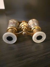 Antique Lemaire Paris Mother of Pearl and Brass Opera Glasses