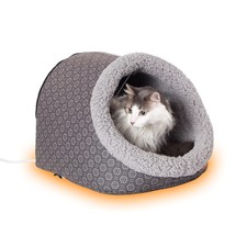 Heated Cat Bed - Thermo-Pet Cave for Large Cats, Indoor Heated Pet Bed for Do...