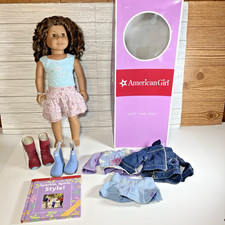 American Girl Doll Just Like You Brown Curly Hair with Box, Book  Extra Clothes