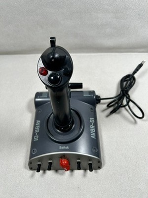 Saitek AV8R-01 USB Joystick PC Dual Throttle Flight Sim Stick Control Aviator