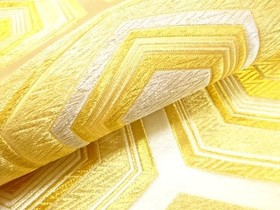 7758715: JAPANESE KIMONO / ANTIQUE FUKURO OBI / SILK / WOVEN KIKKO PATTERN