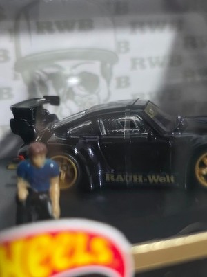 Hot Wheels Black RLC RWB Porsche 930 w/ Akira Nakai Figure 2020
