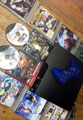Sony PlayStation 3 PS3 Slim Bundle w/ Games Controller Cables Tested