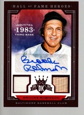 2015 Diamond Kings HOF Heroes Auto Material Framed Red #13 Brooks Robinson 17/49