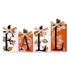Fall Decorations Wooden Sign Indoor Tabletop Thanksgiving Autumn Gift 4 Pcs