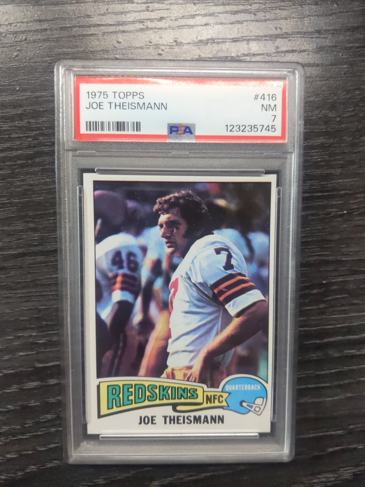 Joe Theismann 1975 Topps RC PSA 7 NM Rookie Card #416
