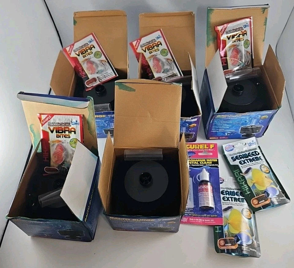 Лот из Пяти (5) Аквариумных Решений Hikari Bacto Surge Пенопластовый Фильтр Маленький и Кормовой - Изображение 3 из 4