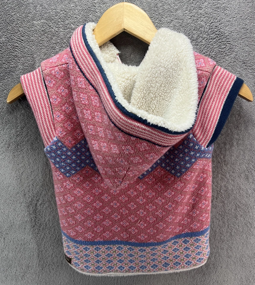 Matilda Jane Sweater Vest Girls Sz 6 Sherpa Vest Hood Toggle Button Warm Hugs - Image 4 of 4