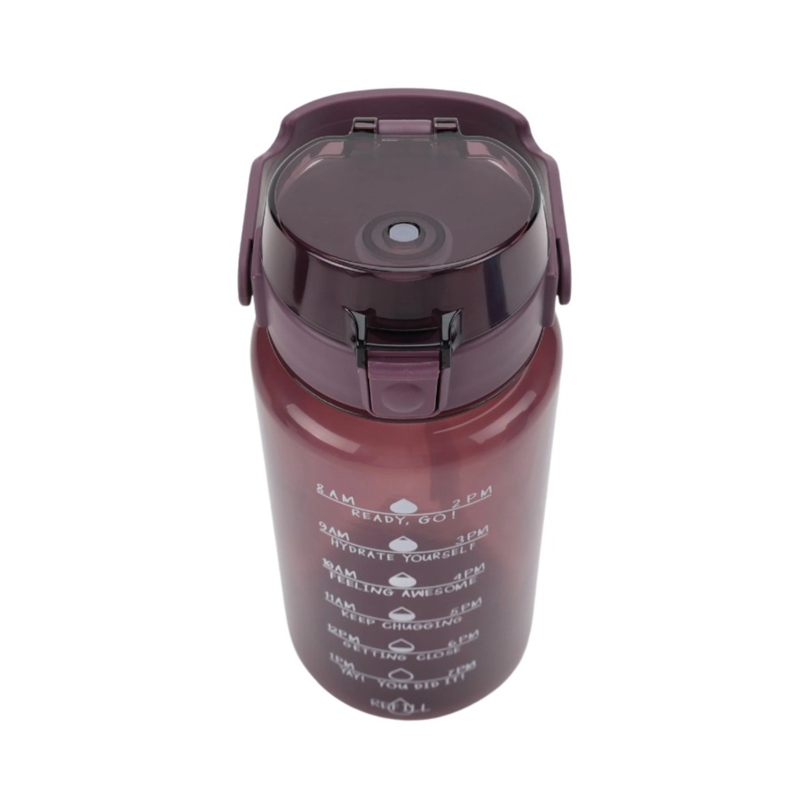 48 oz Black Plastic Water Bottle with Handle and Built-In Phone Holder