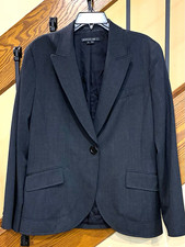 Lafayette 148 New York Blazer One Button Notch Lapel Lined Gray SZ. 14