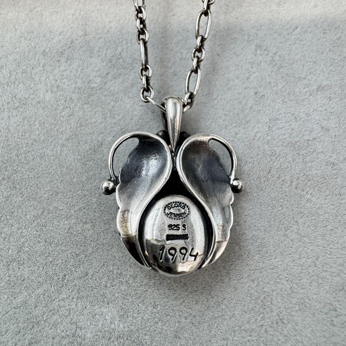 Georg Jensen 1994 Year Pendant Necklace Sterling Silver 925 with Pouch - Picture 7 of 12