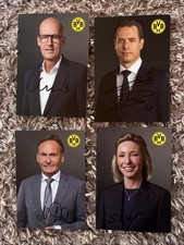 4 Autogrammkarten Borussia Dortmund Funktionäre 2026 handsigniert Watzke Schlenk