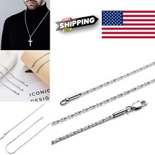 Men's Women's 18 Inch Chain Necklace Titanium Stainless Steel Boston Link