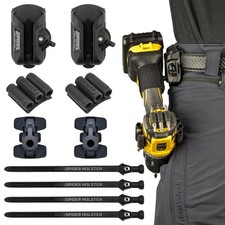 Tool Holster - Quad Tool Kit - Adhesive Tool Tabs + BitGrippers + Self lockin...