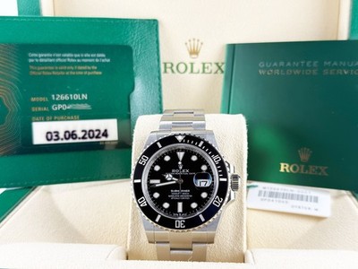 2024 Rolex Submariner 126610LN 41mm Black Ceramic Stainless Steel Box Paper