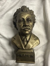 VTG 1970 ALBERT EINSTEIN BUST SCULPTURE STATUE GEYER MOLD SHELF DECOR PLASTIC