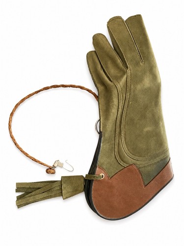 Leather Falconry Glove Bird of Prey Handling Glove w/ Leash & Tassel Hunting
